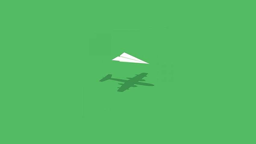 Siluet Pesawat dan Pesawat Seni Kertas Minimal, logo pesawat Wallpaper HD