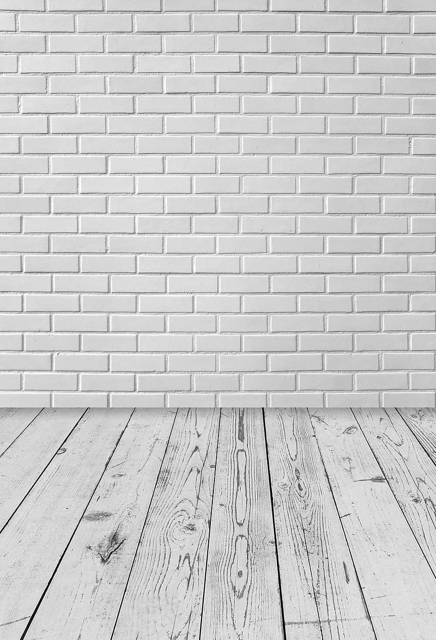 撮影の背景白レンガ壁木製床背景新生児背景レンガ紙 XT 6821 HD電話の壁紙