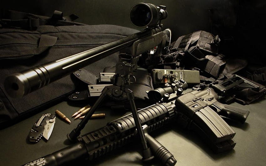 Armas de armas militares de espingarda de assalto, armas militares papel de parede HD