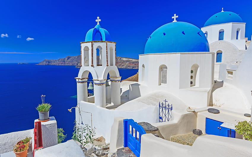 Santorini Yunani Musim Panas, musim panas santorini Wallpaper HD