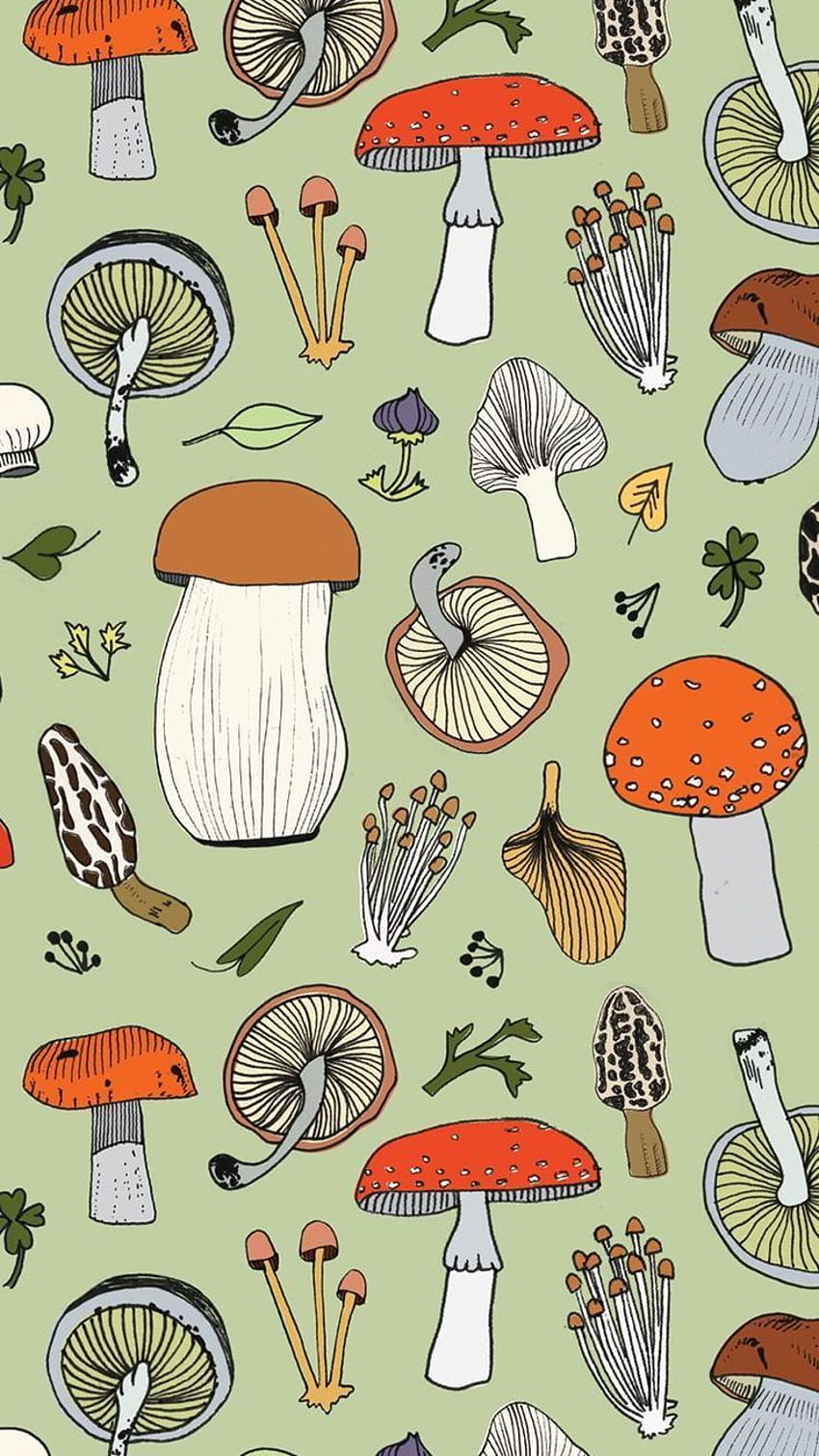 Green Mushroom Surface Design in 2021, mushroom aesthetic HD phone ...