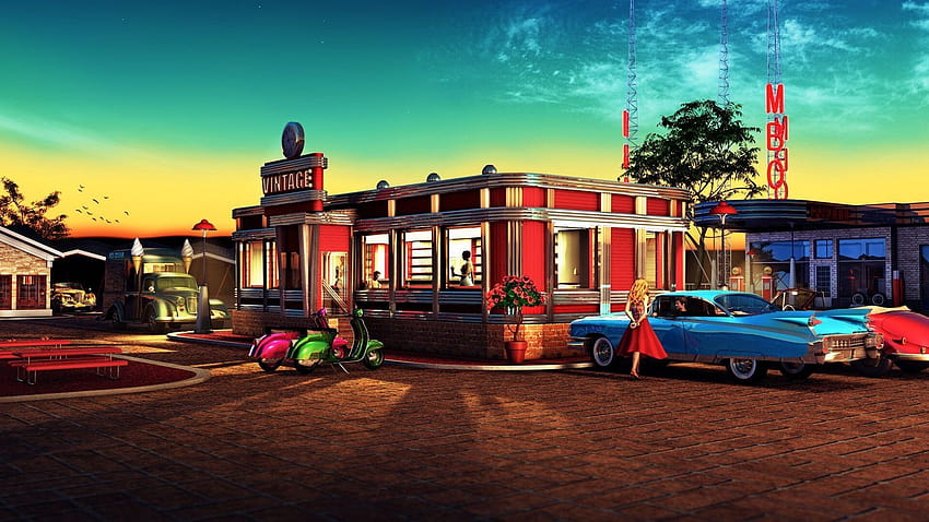 1920x1080 Retro Diner Laptop Full , Backgrounds, and HD wallpaper