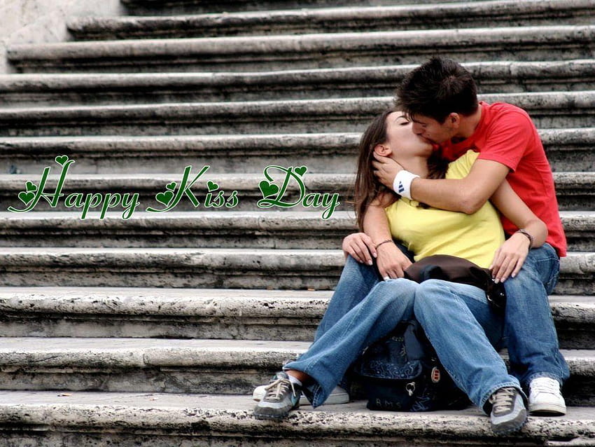 3 Happy Kiss Day for Lover & Special Cute Couple, romantic kiss with quotes HD wallpaper