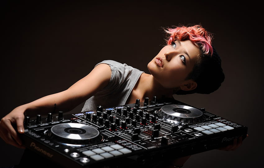 소녀, 원격, DJ, 섹션 музыка, 여성 DJ HD 월페이퍼