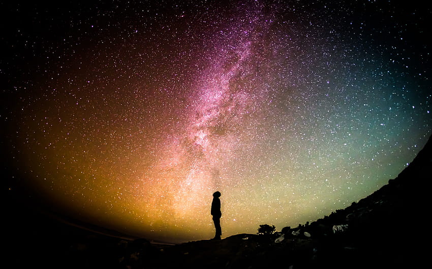 3840x2400 Man Looking At Galaxy Sky , Backgrounds, and, solo man HD wallpaper