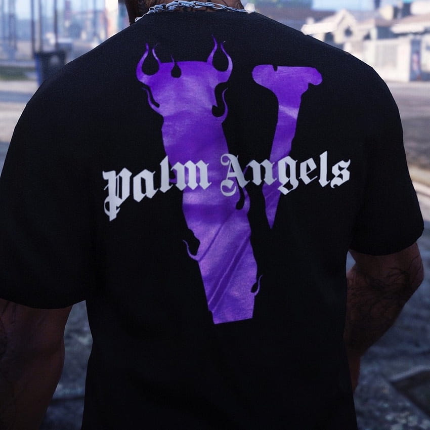 How To Spot Real Vs Fake Vlone x Palm Angels Tee – LegitGrails, purple ...