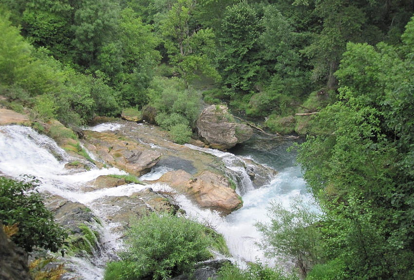 น้ำตกป่าธรรมชาติ Vacances ป่าแม่น้ำ น้ำตกแม่น้ำ วอลล์เปเปอร์ HD