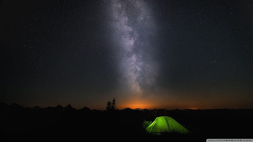 Namiot, obóz wieczorny Tapeta HD