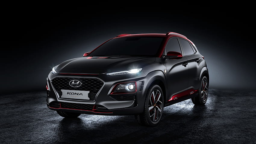 Hyundai Kona Iron Man Edition 2019, man with car HD wallpaper