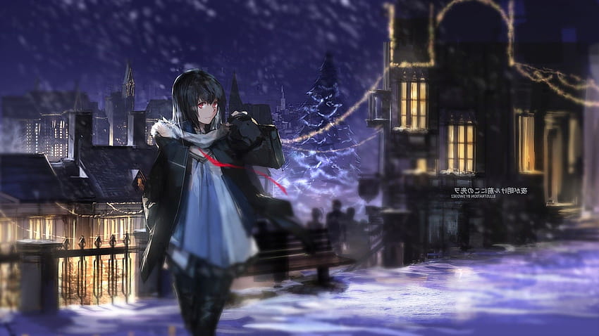 Snowy Christmas Backgrounds Anime, christmas anime pc HD wallpaper