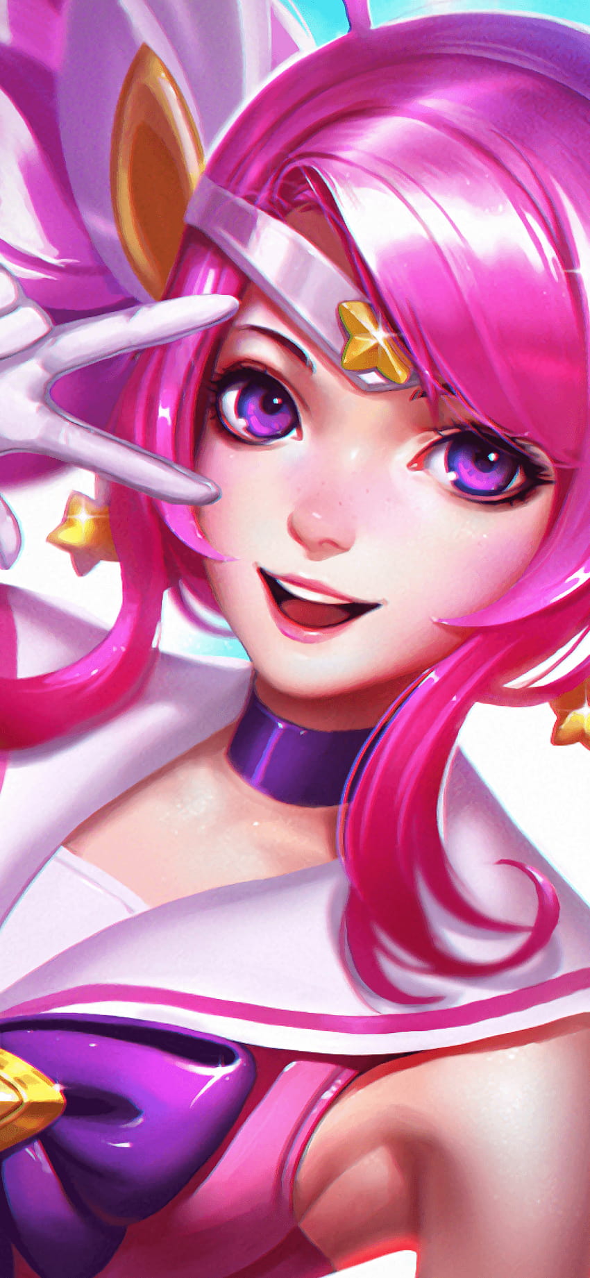 1125x2436 League Of Legends, Lux, Staff, Pink Hair, iphone lux HD phone wallpaper