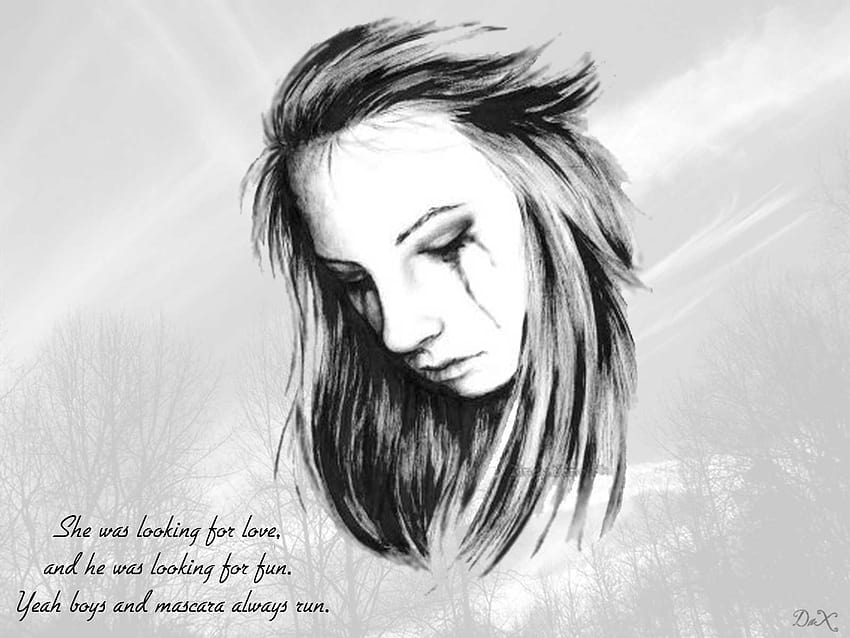 Beautiful Sketches Of Girls With Love Quotes QuotesGram