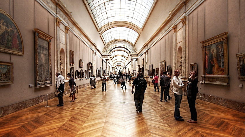 Louvre Museum Menschen Kunst HD-Hintergrundbild