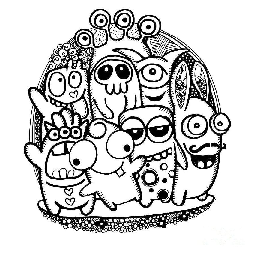 Monster Hand Drawing at GetDrawings, doodle monster HD phone wallpaper