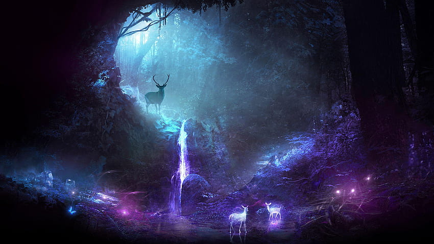 2560x1440 Deer, Fantasy, Spirit, Forest, forest spirit HD wallpaper