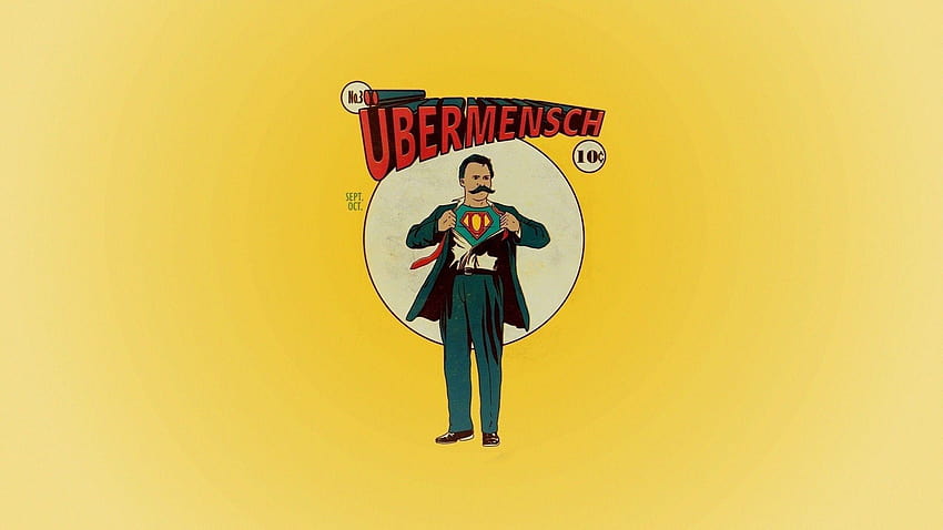Minimalistyczna parodia Supermana Friedrich Nietzsche Tapeta HD