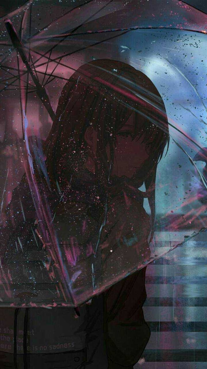 Dark Purple Anime on Dog, anime girl sad evil HD phone wallpaper