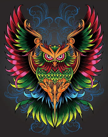 Psychedelic Owl Head Tattoo Zentangle Elements Stock Vector Royalty Free  1437943091  Shutterstock