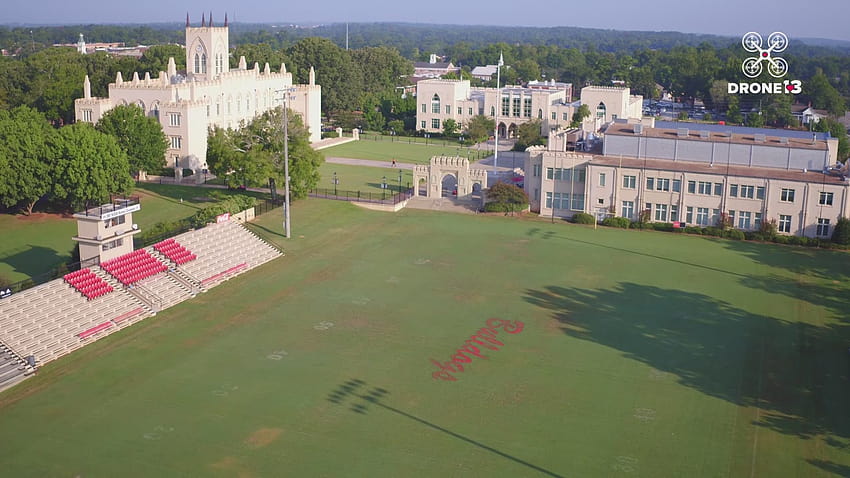 Aerial view of Georgia Military College's Milledgeville campus HD wallpaper