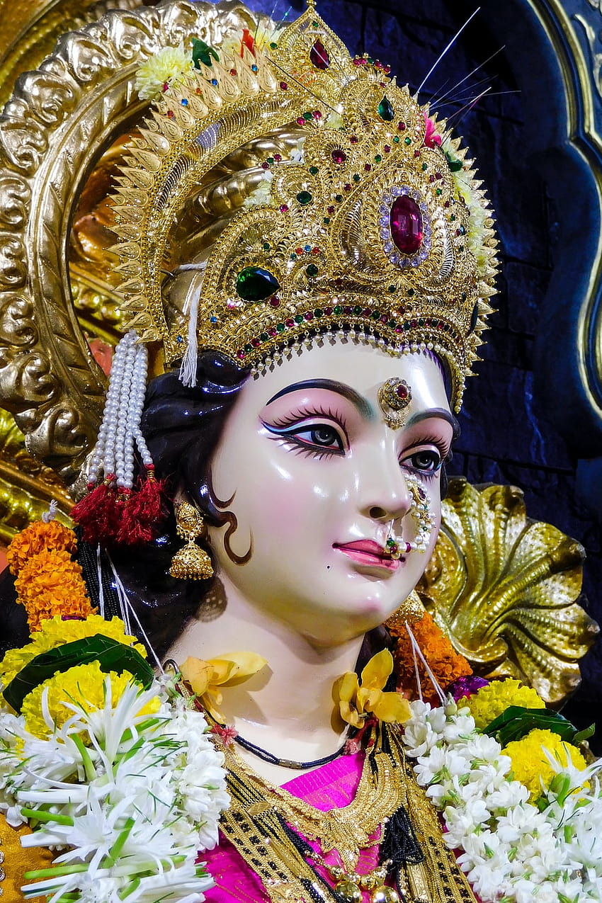 100 Durga Maa, Durga Maa Gesicht HD-Handy-Hintergrundbild