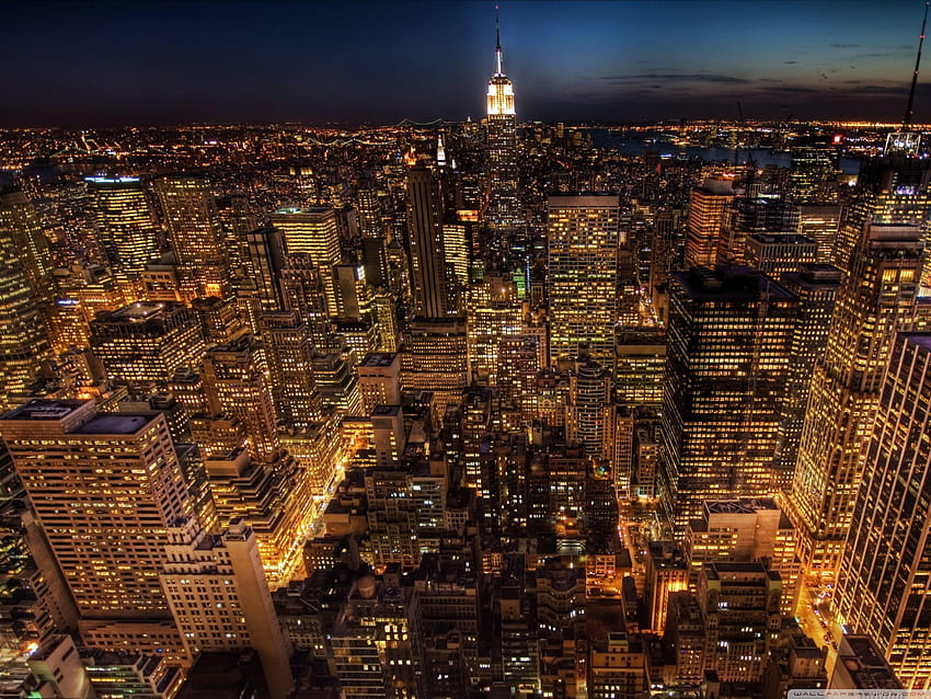 4 Building New York Night, city buildings night HD wallpaper | Pxfuel