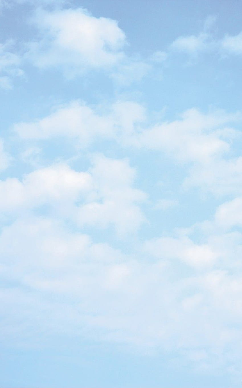 Bleu ciel Papier peint nuages ​​blancs et doux comme du coton w 2020 r., niebieskie chmury Tapeta na telefon HD
