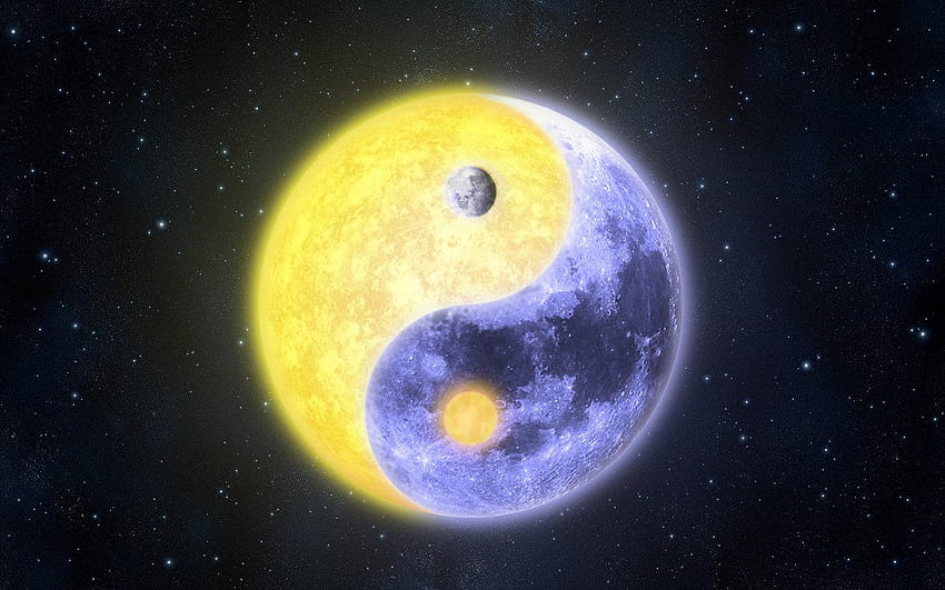 sun vs moon HD wallpaper