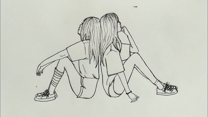 Best friends  Bff drawings, Tumblr drawings, Tumblr girl drawing