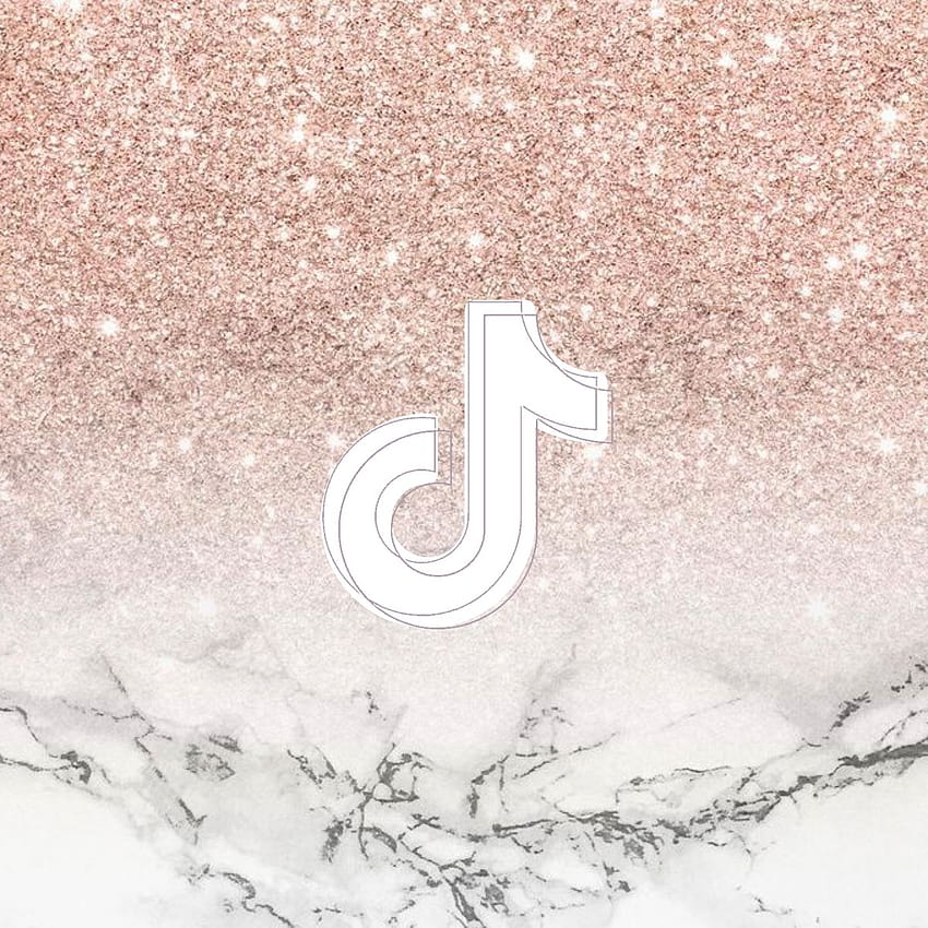 5120x2880px, 5K Free download | Rose Gold Glitter TikTok Icon, tiktok ...