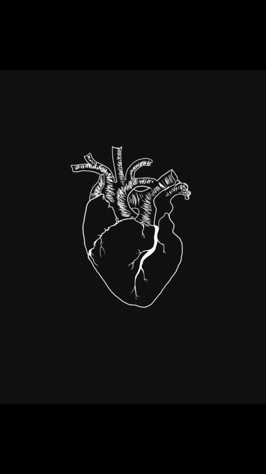 Corazón negro, corazón real fondo de pantalla del teléfono