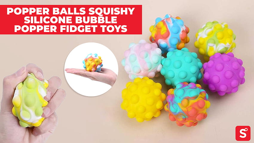 Popper Ball Squishy Silicone Bubble Popper Fidget Toy • Витрина HD тапет