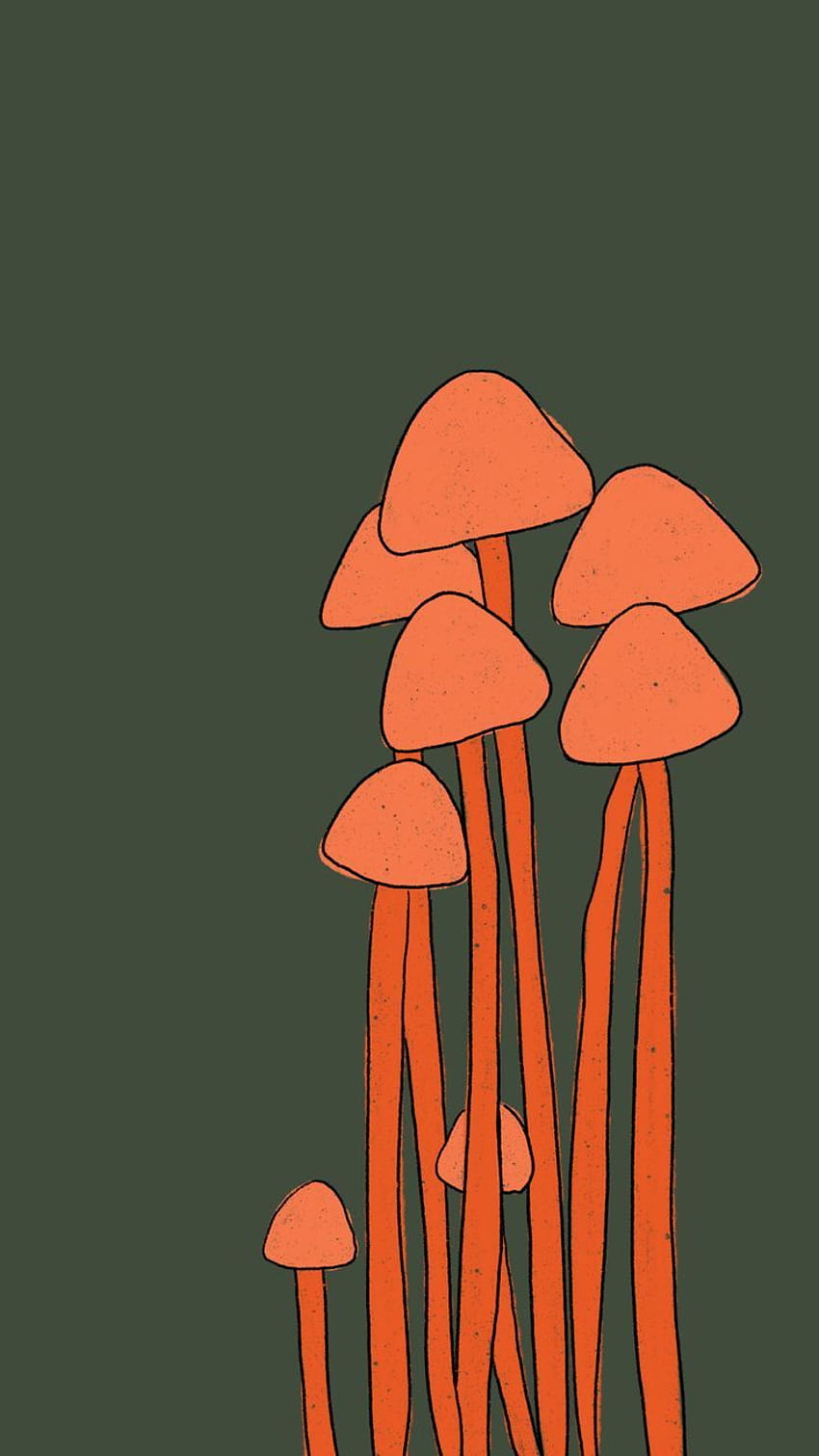 Orange Mushroom Family, mushroom anime aesthetic HD phone wallpaper