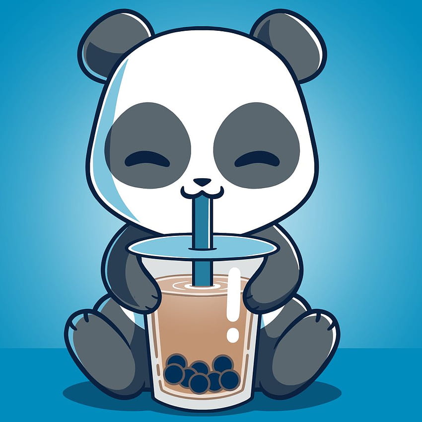 Boba Panda, estetyczny niebieski panda Tapeta na telefon HD