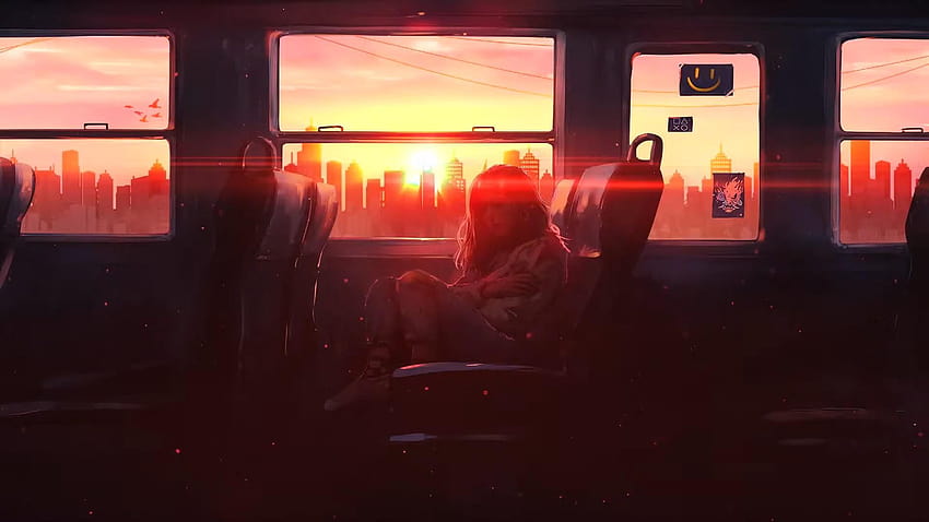 DEAF KEV, aesthetic anime train HD wallpaper