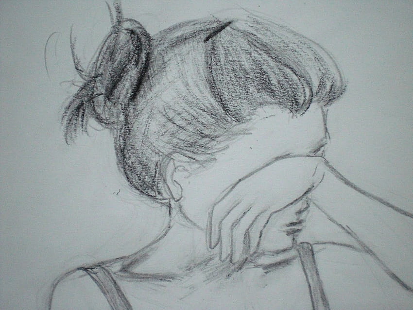 Girl Sketch at PaintingValley, sad girl drawing tumblr HD wallpaper