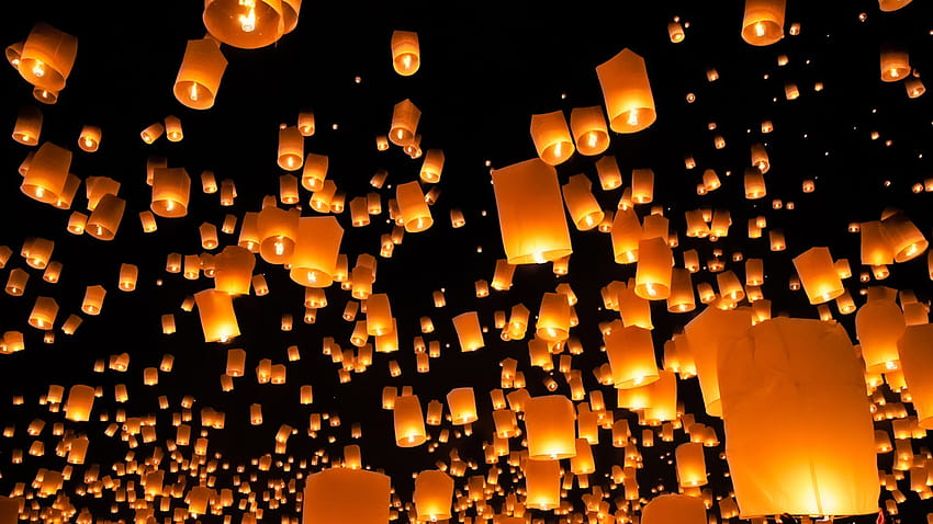 night, Light, Ballon, graphy, , / and Mobile Backgrounds, nightlight HD wallpaper