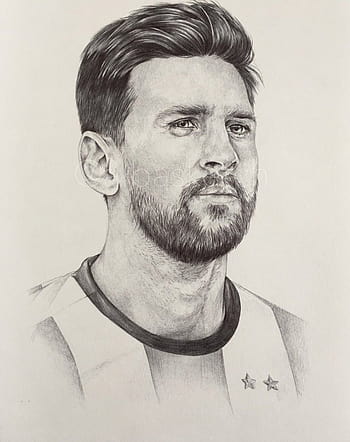 Pencil sketch of Lionel Messi oc  rBarca
