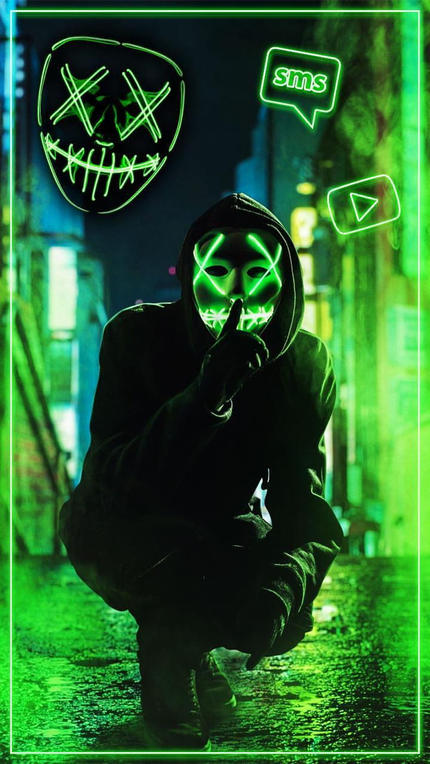 Neon, Mask, Cool, Man Theme & Live per Android, maschera al neon mobile Sfondo del telefono HD