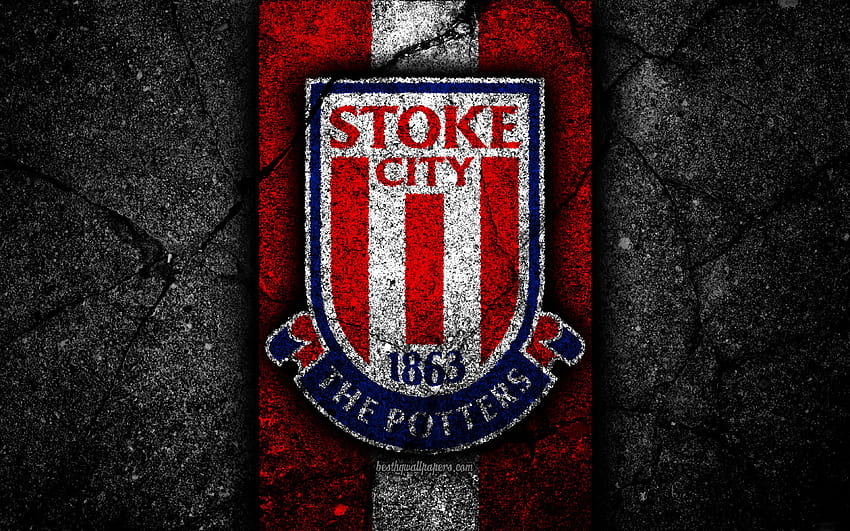 Stoke City FC, logo, EFL Championship, black HD wallpaper