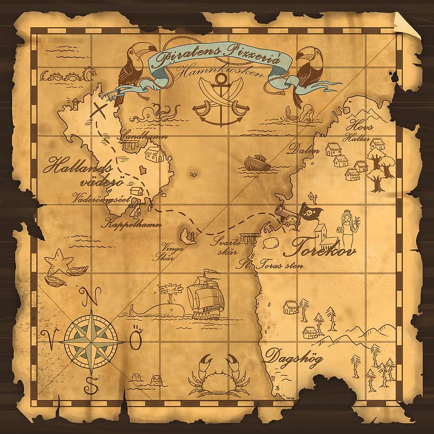 Treasure map for fridge ?, pirates map HD phone wallpaper