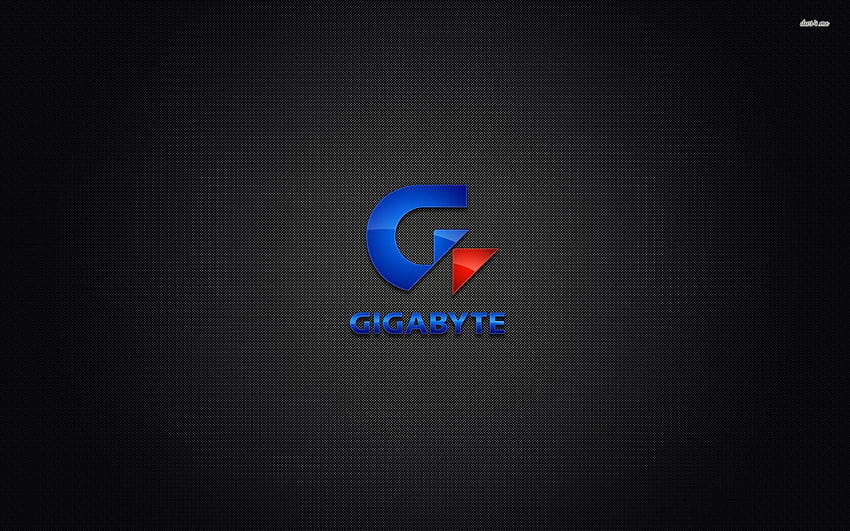 Gigabyte Logo on Dog, technology logo HD wallpaper