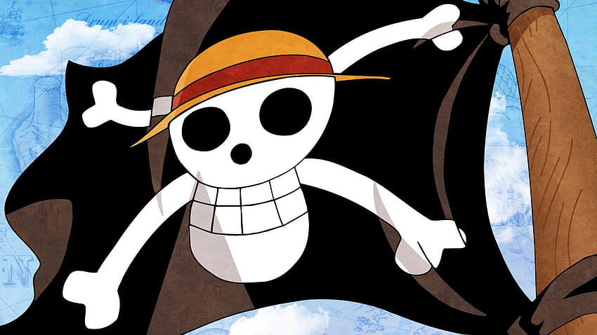 One Piece Pirate Flag Backgrounds 1920x1080, one piece flag HD wallpaper