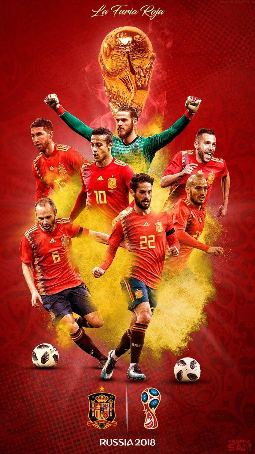 Spain World Cup 2018 Phone by GraphicSam, spain 2018 football team HD phone wallpaper