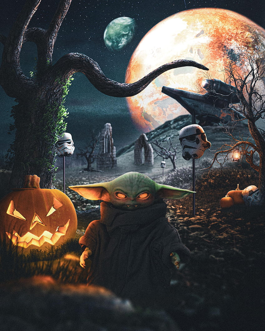 SEASON 2 starts on Halloween. LETS GO!: BabyYoda, baby yoda halloween HD phone wallpaper