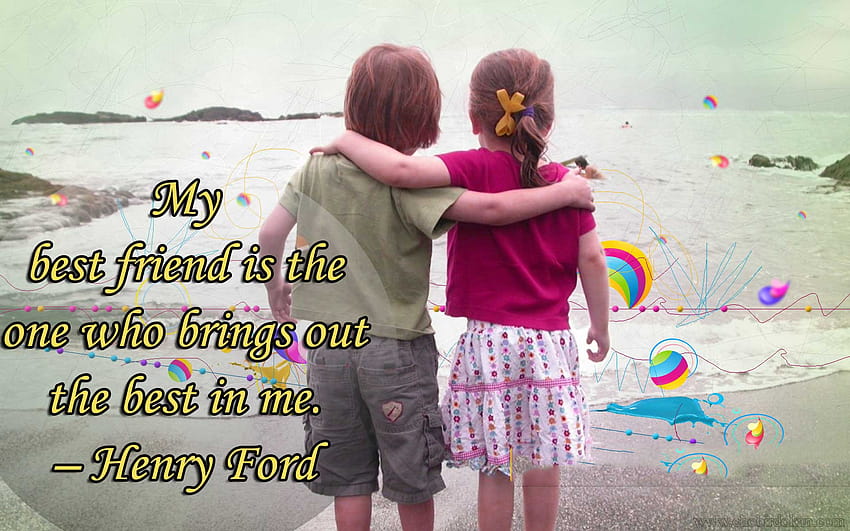 4 Cute Friendship Quotes With, girl and boy bestie HD wallpaper