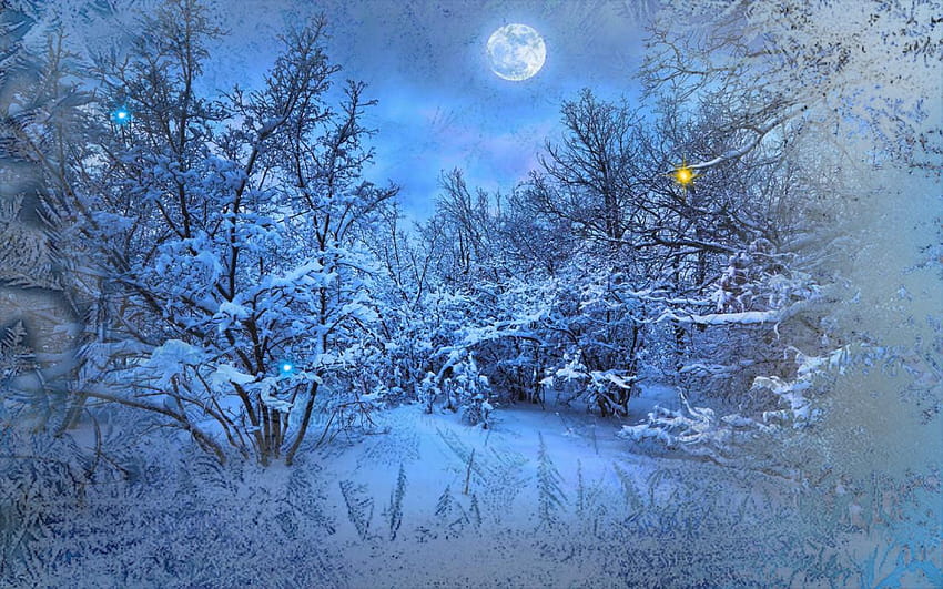 Magic Winter live für Android, magischer Wintermond HD-Hintergrundbild