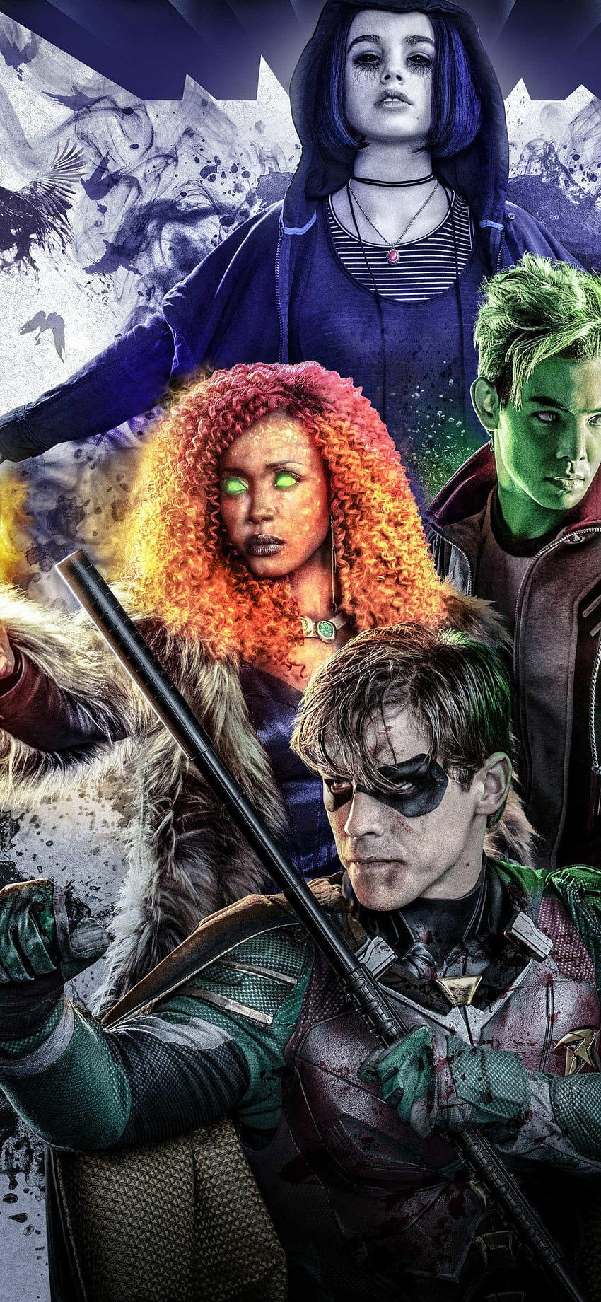 1125x2436 Beast Boy Raven And Starfire In Titans 2018 Iphone, titans dc HD phone wallpaper