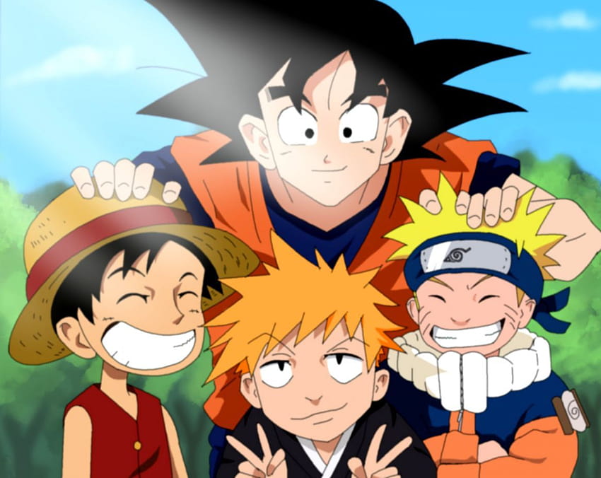 Goku Naruto Ruffy Ichigo Liste HD-Hintergrundbild