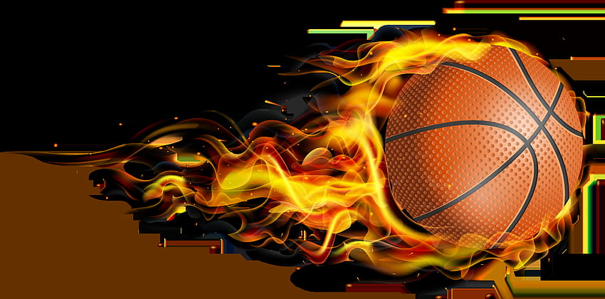 Flame Basketball, basquete em chamas papel de parede HD