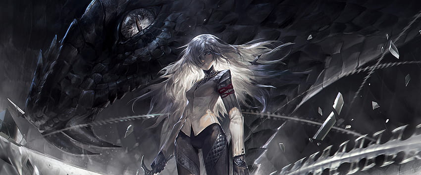 Anime Girl Warrior Fantasy Snake Pixiv Fantasia PC, anime ultrawide fondo de pantalla